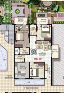 Image of 1583 Sq.ft 3 BHK Apartment / Flat for rent in Doddakammanahalli, Bengaluru for Rs. 40000