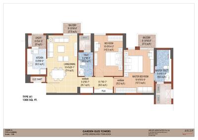 Image of 1304 Sq.ft 2 BHK Apartment / Flat for sale in Jaypee Garden Isles, Sector 133, Noida for Rs. 7800000
