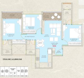 Image of 996 Sq.ft 2 BHK Apartment / Flat for sale in 24 Life Prospeeria, Moshi, Pune for Rs. 5700000