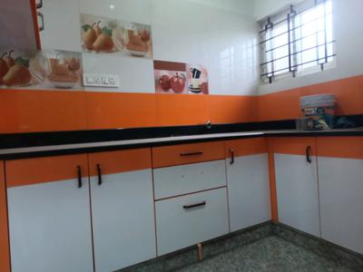 Kitchen Image of 600 Sq.ft 1.5 BHK Builder Floor for rent in Hebbal Bengaluru for Rs. 15000