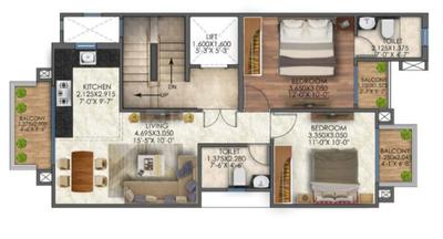 Image of 1075 Sq.ft 2 BHK Apartment / Flat for sale in Signature Global City 81 Phase 2, Sector 81, Gurgaon for Rs. 13500000