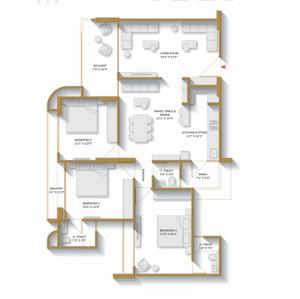 Image of 1575 Sq.ft 2 BHK Apartment / Flat for sale in MBA Om Height, Zundal, Ahmedabad for Rs. 6125000