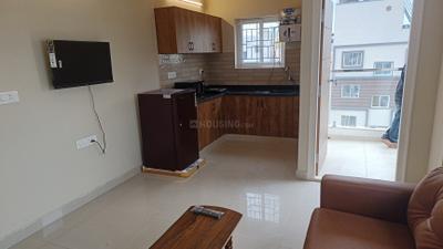Living Room Image of 450 Sq.ft 1 BHK Apartment / Flat for rent in Nagavara Bengaluru for Rs. 25000