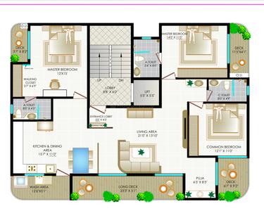 Image of 1800 Sq.ft 3 BHK Apartment / Flat for sale in Somalwada, Nagpur for Rs. 8200000