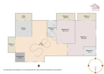 Image of 1500 Sq.ft 2 BHK Apartment / Flat for sale in Balaji Enclave by Balaji, HSR Layout, Bengaluru for Rs. 10900000
