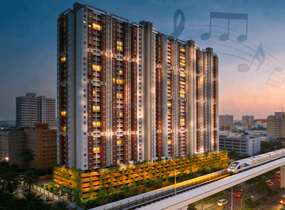 Image of 1224 Sq.ft 2 BHK Apartment / Flat for sale in Vardhaman Skysymphony, Wakad, Pune for Rs. 10600000