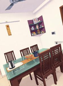 Hall Image of 1850 Sq.ft 3 BHK Apartment / Flat for rent in Pumpwell Mangalore for Rs. 50000