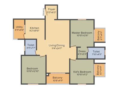 Image of 1273 Sq.ft 3 BHK Apartment / Flat for sale in 22 And Crest, Yeswanthpur, Bengaluru for Rs. 25000000