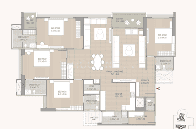Image of 2847 Sq.ft 3 BHK Apartment / Flat for sale in Madhav Oeuvre Iconic, Bodakdev, Ahmedabad for Rs. 25300000