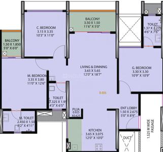 Image of 1050 Sq.ft 2 BHK Apartment / Flat for sale in Meriton Heights, Mamurdi, Pune for Rs. 5900000