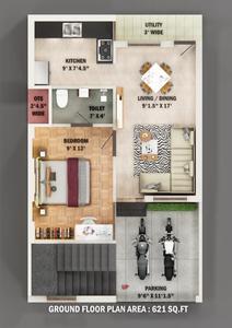 Image of 1020 Sq.ft 2 BHK Independent House for sale in Red Hills, Chennai for Rs. 5900000