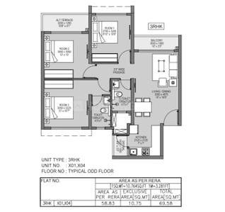 Image of 1000 Sq.ft 3 BHK Apartment / Flat for sale in Godrej Forest Grove, Mamurdi, Pune for Rs. 8000000