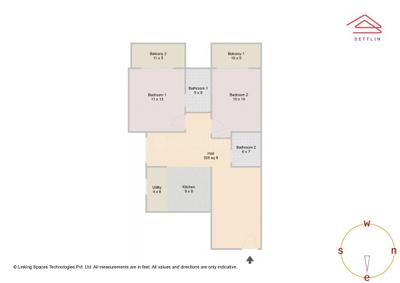 Image of 1300 Sq.ft 2 BHK Apartment / Flat for sale in Affinity Brundaavana by Affinity Projects, Agrahara, Bengaluru for Rs. 11000000