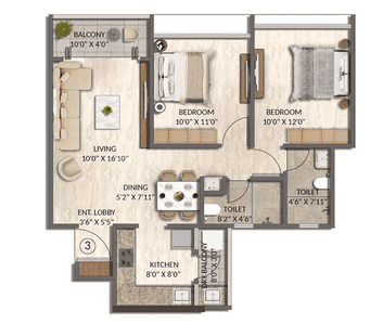 Image of 1456 Sq.ft 3 BHK Apartment / Flat for sale in Engineers iOS Tathawade, Tathawade, Pune for Rs. 13000000