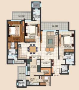 Image of 2480 Sq.ft 3 BHK Apartment / Flat for sale in Janta Falcon View, JLPL Industrial Area, Mohali for Rs. 19500000