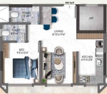 Image of 543 Sq.ft 1 BHK Apartment / Flat for sale in Adityaraj Amrut Comfort Home, Ghatkopar East, Mumbai for Rs. 10500000
