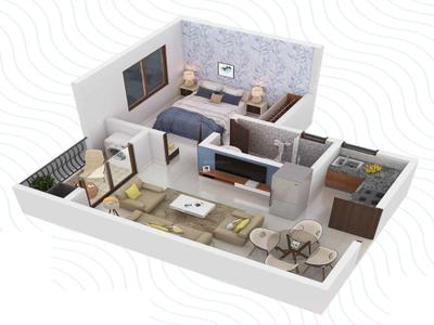 Image of 539 Sq.ft 1 BHK Apartment / Flat for sale in Provident Adora De Goa 2 Park Residences Around The Blu, Chicalim, Goa for Rs. 7500000