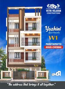 Image of 966 Sq.ft 2 BHK Apartment / Flat for sale in Avadi, Chennai for Rs. 7796000