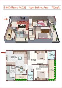 Image of 1025 Sq.ft 2 BHK Apartment / Flat for sale in Orion Planet, Jakhya, Indore for Rs. 5650000
