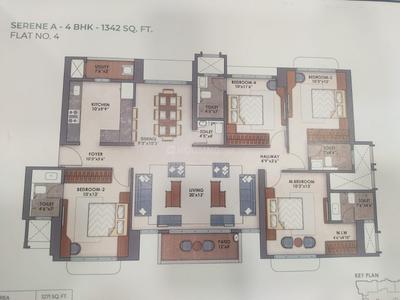 Image of 1540 Sq.ft 4 BHK Apartment / Flat for sale in Ashar Merac, Thane West, Thane for Rs. 35800000
