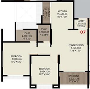 Image of 1002 Sq.ft 2 BHK Apartment / Flat for sale in Moshi, Pune for Rs. 4526555