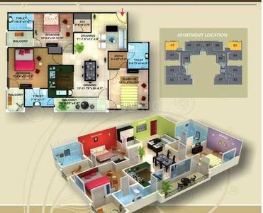 Image of 1190 Sq.ft 2 BHK Apartment / Flat for sale in Mangalam Neelkanth Dreamz, Baraulikhalilabad, Lucknow for Rs. 7510000
