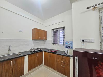 Kitchen Image of 650 Sq.ft 1 BHK Apartment / Flat for rent in Doddakannelli Bengaluru for Rs. 25000