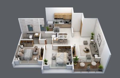 Image of 1100 Sq.ft 2 BHK Apartment / Flat for sale in Lotus Urban Hills Phase 1, Shilphata, Thane for Rs. 6450000