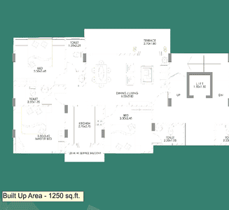 Image of 1250 Sq.ft 3 BHK Apartment / Flat for sale in Parijat Nagar, Nashik for Rs. 7000000