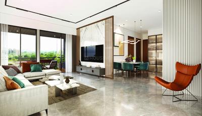 Hall Image of 1000 Sq.ft 3 BHK Apartment / Flat for sale in The Evans, Tragad Ahmedabad for Rs. 7753000