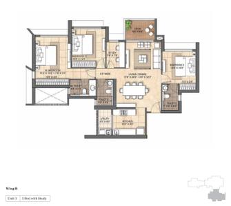 Floor Plan Image of 1960 Sq.ft 3 BHK Apartment / Flat for sale in Lodha Bellevue, Mahalakshmi Mumbai for Rs. 49500000