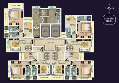 Floor Plan Image of 550 Sq.ft 1 BHK Apartment / Flat for sale in Parel Mumbai for Rs. 17900000