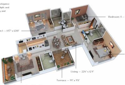 Image of 2050 Sq.ft 4 BHK Apartment / Flat for sale in Kothrud, Pune for Rs. 28100000