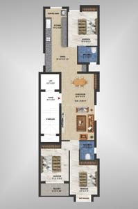 Image of 1295 Sq.ft 3 BHK Apartment / Flat for sale in Kolathur, Chennai for Rs. 13000000