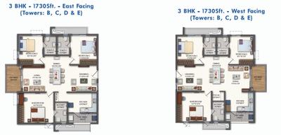 Image of 2355 Sq.ft 3 BHK Apartment / Flat for sale in Rajapushpa Pristinia, Kokapet, Hyderabad for Rs. 21901500