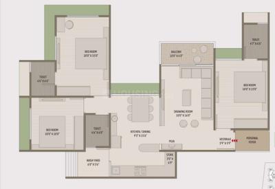 Image of 1785 Sq.ft 3 BHK Apartment / Flat for sale in The Planet By Venus, Shela, Ahmedabad for Rs. 11400000