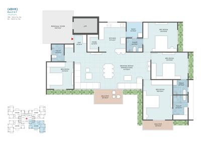Image of 2448 Sq.ft 3 BHK Apartment / Flat for sale in Aarsh Aquavista, Chharodi, Ahmedabad for Rs. 12240000