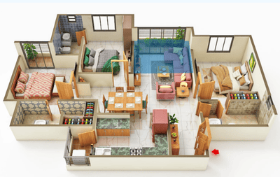 Image of 1250 Sq.ft 3 BHK Apartment / Flat for sale in Ashapurna Neopolis Phase I, Mahapura, Jaipur for Rs. 9600000