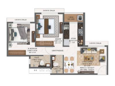 Image of 600 Sq.ft 1 BHK Apartment / Flat for sale in Mangalam, Dhansar, Navi Mumbai for Rs. 4000000