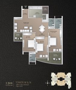 Image of 2315 Sq.ft 3 BHK Apartment / Flat for sale in Iscon Platinum, Bopal, Ahmedabad for Rs. 18000000