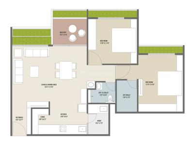 Image of 1800 Sq.ft 2 BHK Apartment / Flat for sale in Hari Aaryaan, Sargasan, Gandhinagar for Rs. 7800000