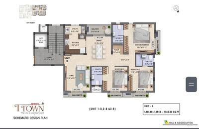 Image of 1600 Sq.ft 3 BHK Apartment / Flat for sale in T Nagar, Chennai for Rs. 32000000