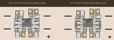 Floor Plan Image of 1100 Sq.ft 3 BHK Apartment / Flat for sale in Modis Rashmi Signature, Malad West Mumbai for Rs. 31944000