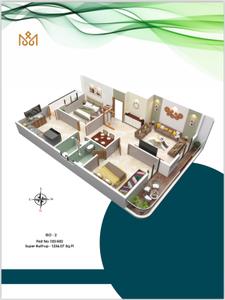 Image of 1230 Sq.ft 2 BHK Apartment / Flat for sale in Narendra Nagar Extension, Nagpur for Rs. 5990000