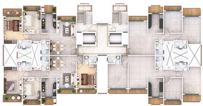 Floor Plan Image of 1046 Sq.ft 2 BHK Apartment / Flat for sale in Rassaz Greens , Mira Road East Mira Bhayandar for Rs. 14000000