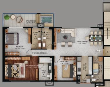 Image of 1470 Sq.ft 3 BHK Apartment / Flat for sale in Salt Lake City, Kolkata for Rs. 31000000