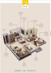 Image of 981 Sq.ft 2 BHK Apartment / Flat for sale in Vighnaharta Life Canvas, Mamurdi, Pune for Rs. 5250000