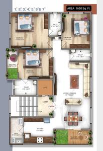 Image of 1650 Sq.ft 3 BHK Apartment / Flat for sale in Narendra Nagar Extension, Nagpur for Rs. 9000000