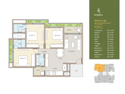 Image of 1100 Sq.ft 3 BHK Apartment / Flat for sale in Rameshwar City, Naranpura, Ahmedabad for Rs. 9988000