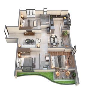 Image of 1220 Sq.ft 3 BHK Apartment / Flat for sale in 32 Square, New Town, Kolkata for Rs. 12700000